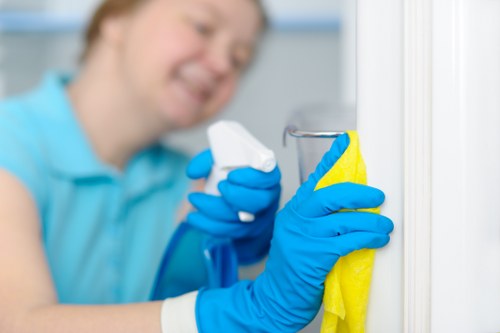 Commercial cleaning team working in a Crystalpalace office building